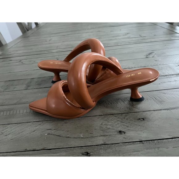 NEW JW PEI Sara Kitten Heel Mule - Caramel Brown Vegan Leather - Size 38 8 - Picture 13 of 14